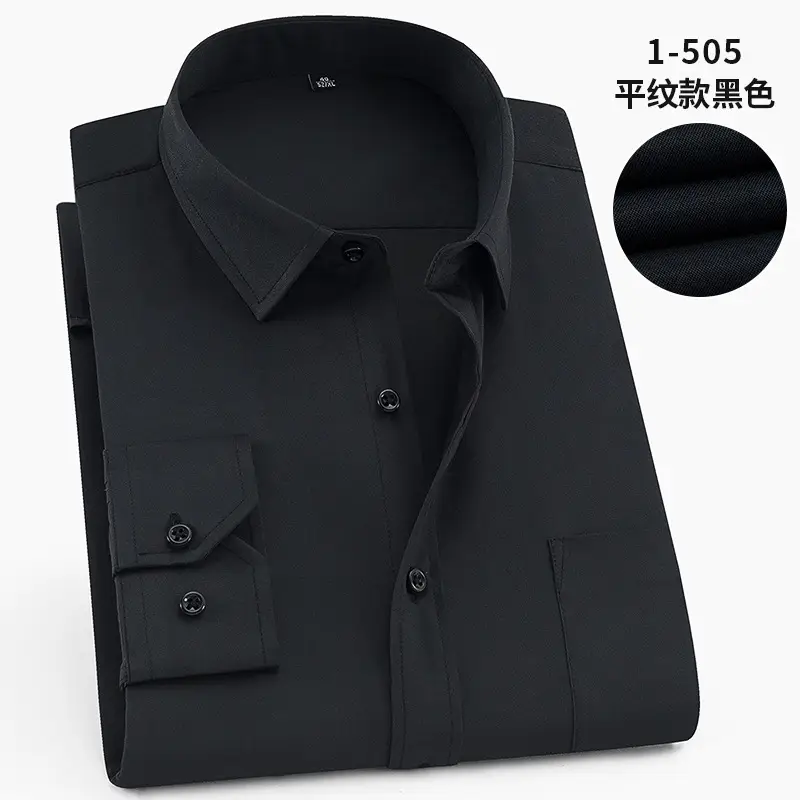 Plus Size Men White Slim Fit Shirt with Embroidered Logo