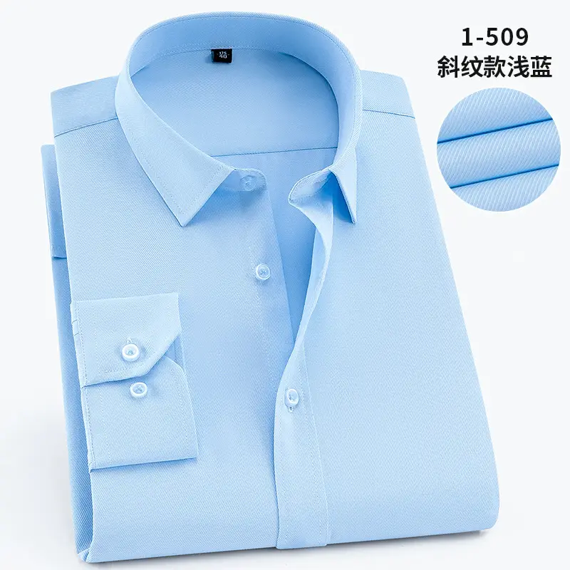 Plus Size Men White Slim Fit Shirt with Embroidered Logo