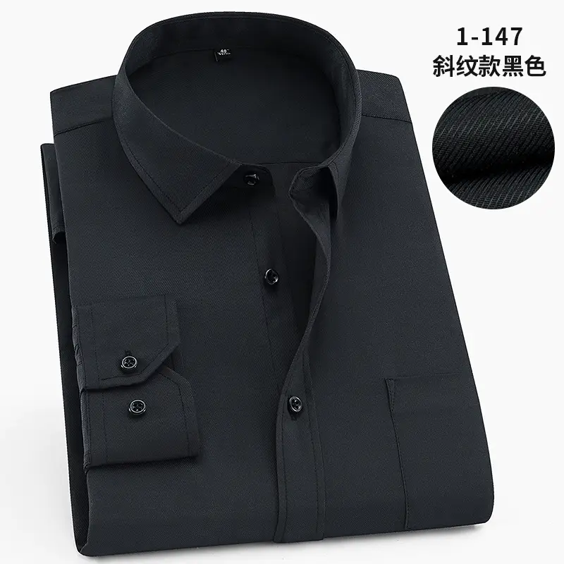 Plus Size Men White Slim Fit Shirt with Embroidered Logo