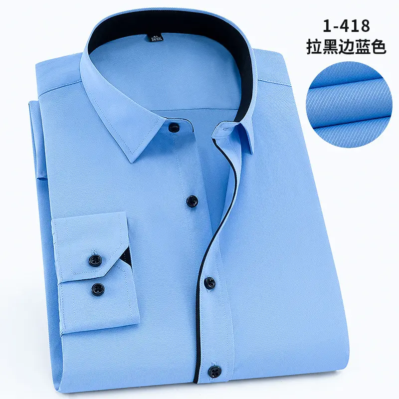 Plus Size Men White Slim Fit Shirt with Embroidered Logo