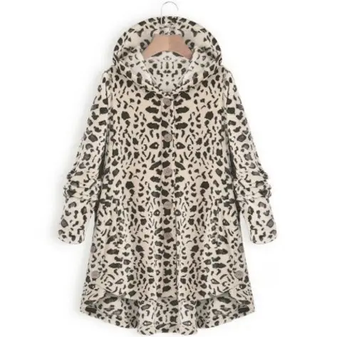 Women's Grey Hooded Button Coat 2025 Winter - Image 10