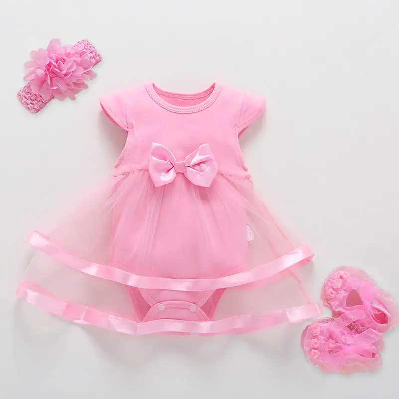 Red Lace Baby Wrap Dress for Girls Summer Wear - Image 4