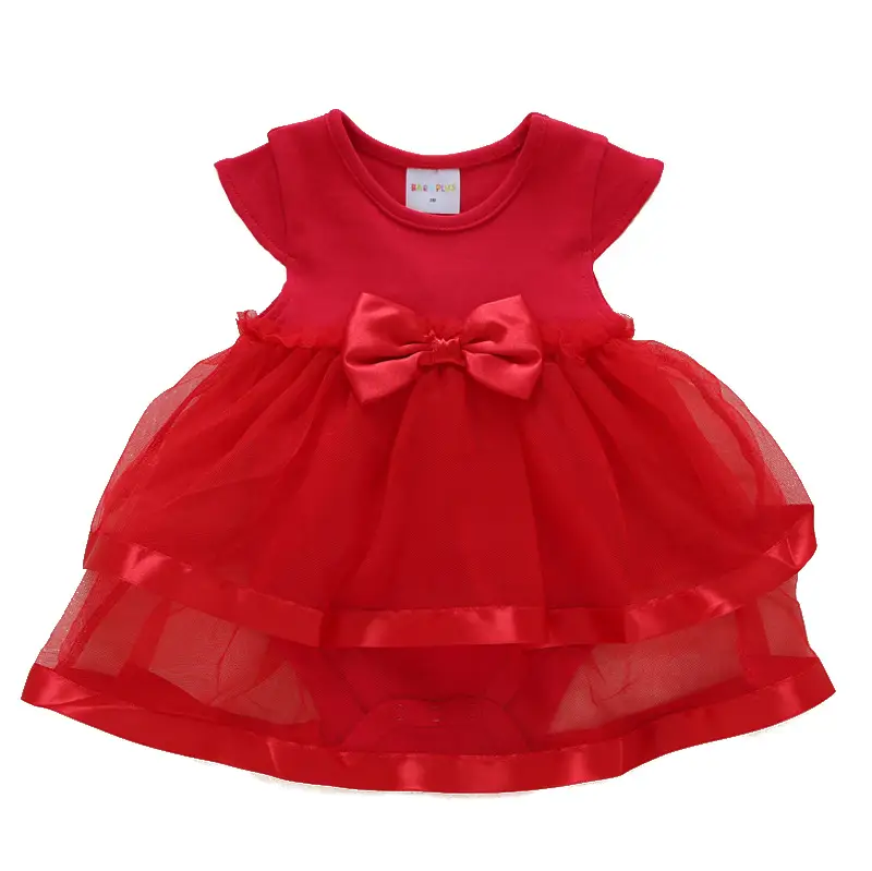 Red Lace Baby Wrap Dress for Girls Summer Wear - Image 7