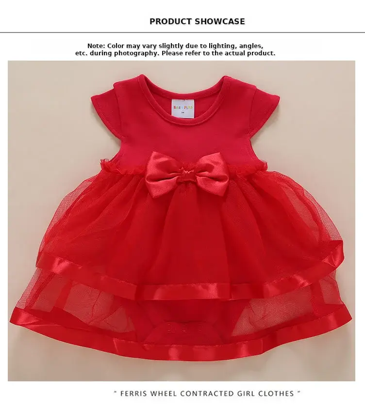 Red Lace Baby Wrap Dress for Girls Summer Wear — feature 12