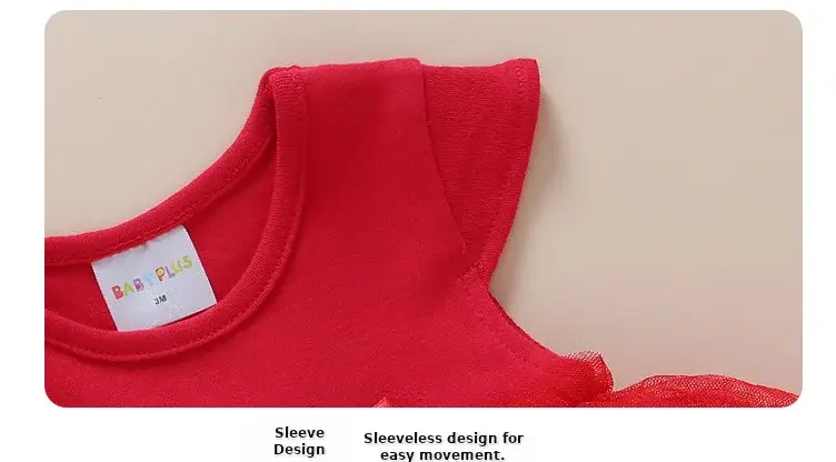 Red Lace Baby Wrap Dress for Girls Summer Wear — feature 16