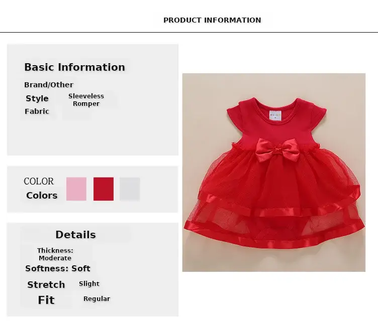 Red Lace Baby Wrap Dress for Girls Summer Wear — feature 8