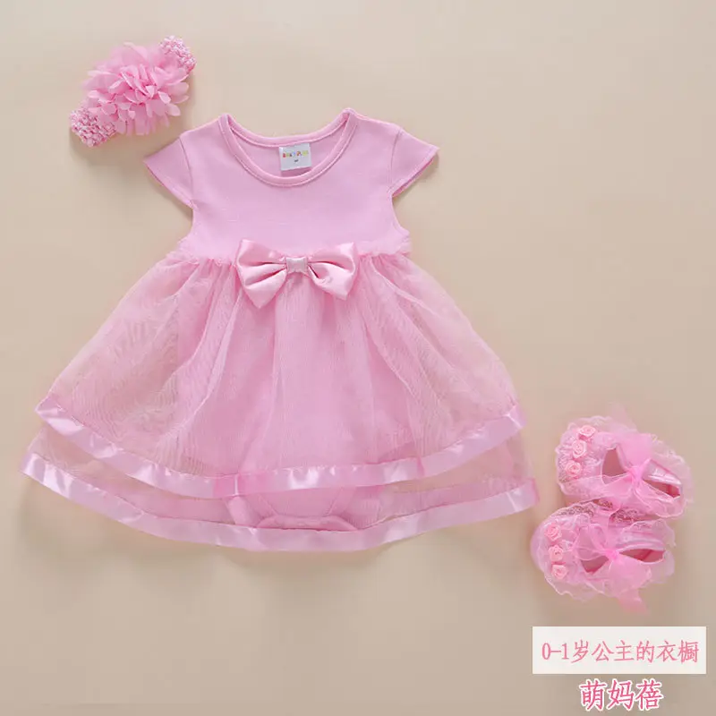 Red Lace Baby Wrap Dress for Girls Summer Wear - Image 2