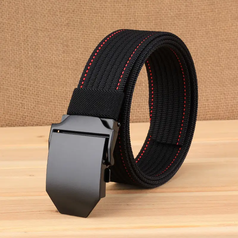 Blue Denim Belt with Black Buckle for Men - Image 7