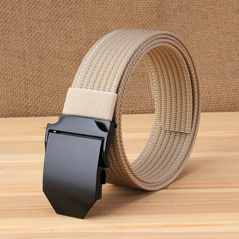 Blue Denim Belt with Black Buckle for Men - Image 3