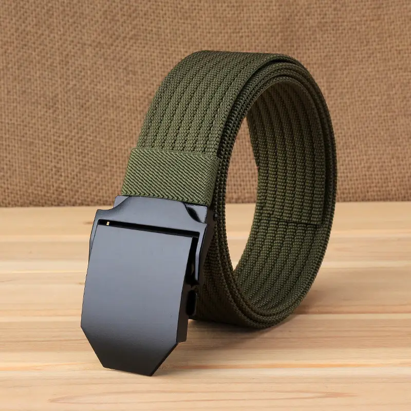 Blue Denim Belt with Black Buckle for Men - Image 5