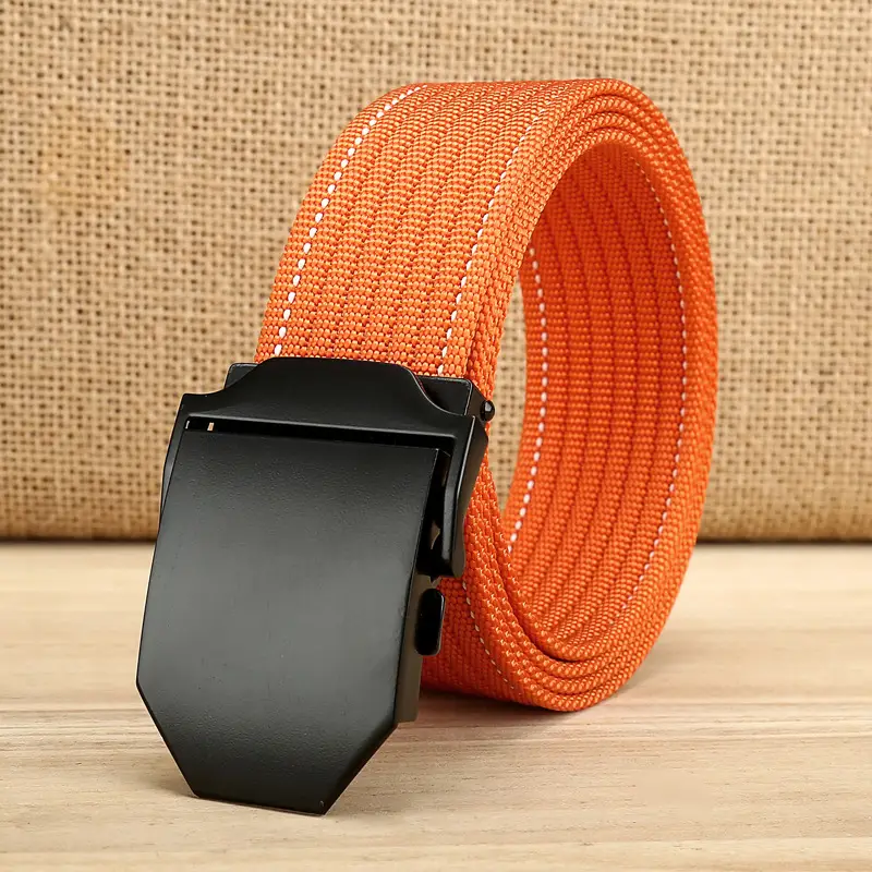 Blue Denim Belt with Black Buckle for Men - Image 9