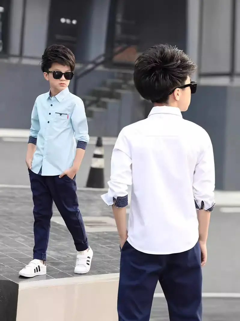 Boys Long Sleeve Shirts Peach 2026