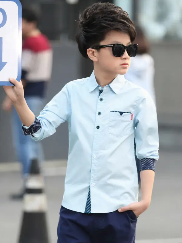Boys Long Sleeve Shirts Peach 2026