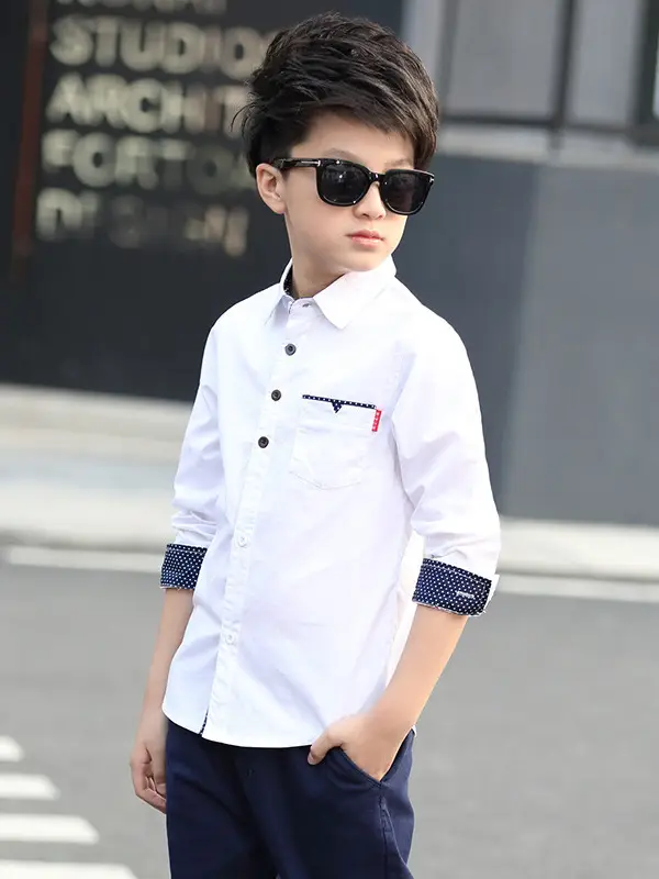 Boys Long Sleeve Shirts Peach 2026