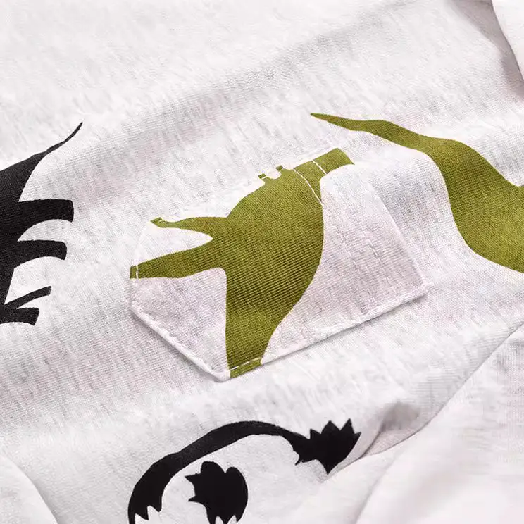 Summer Dino Print Boys T-Shirt White Short Sleeve