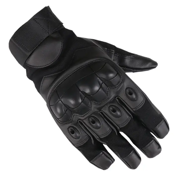 Outdoor Tactical Half-Finger Gloves Black Leather Motorcycle - Image 10