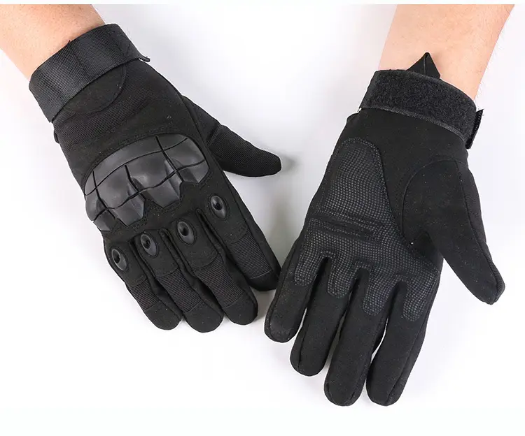 Outdoor Tactical Half-Finger Gloves Black Leather Motorcycle - Image 13