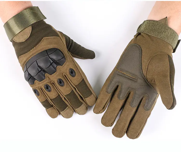 Outdoor Tactical Half-Finger Gloves Black Leather Motorcycle - Image 14
