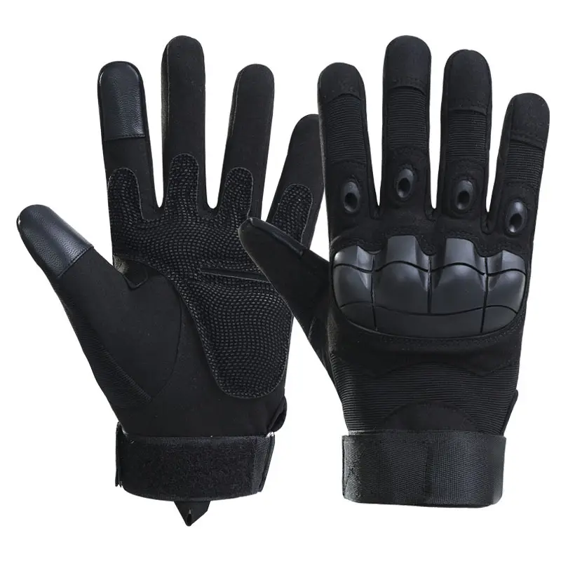 Outdoor Tactical Half-Finger Gloves Black Leather Motorcycle - Image 16