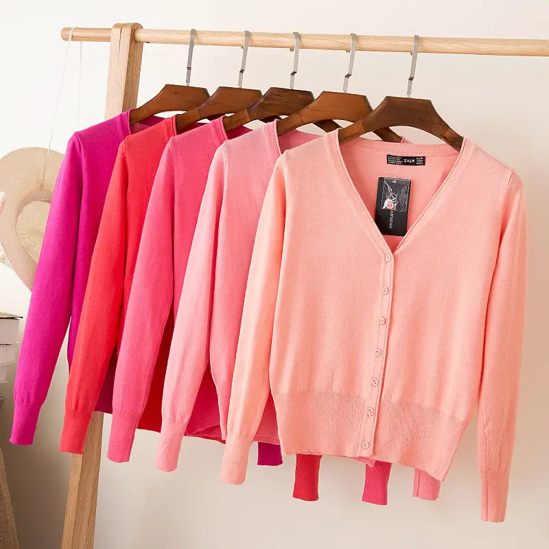 Women's Yellow Button Down Cardigan Long Sleeve Spring Autumn Wear - Image 21