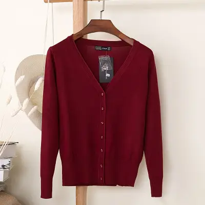 Women's Yellow Button Down Cardigan Long Sleeve Spring Autumn Wear - Image 13