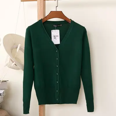 Women's Yellow Button Down Cardigan Long Sleeve Spring Autumn Wear - Image 15