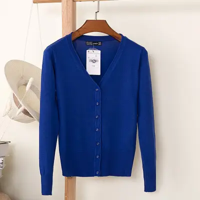 Women's Yellow Button Down Cardigan Long Sleeve Spring Autumn Wear - Image 17