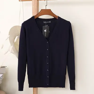 Women's Yellow Button Down Cardigan Long Sleeve Spring Autumn Wear - Image 7