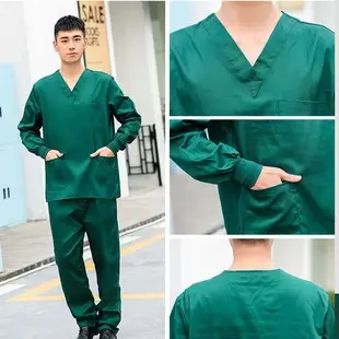 White Long-Sleeved Doctor's Coat for Men Women — feature 2