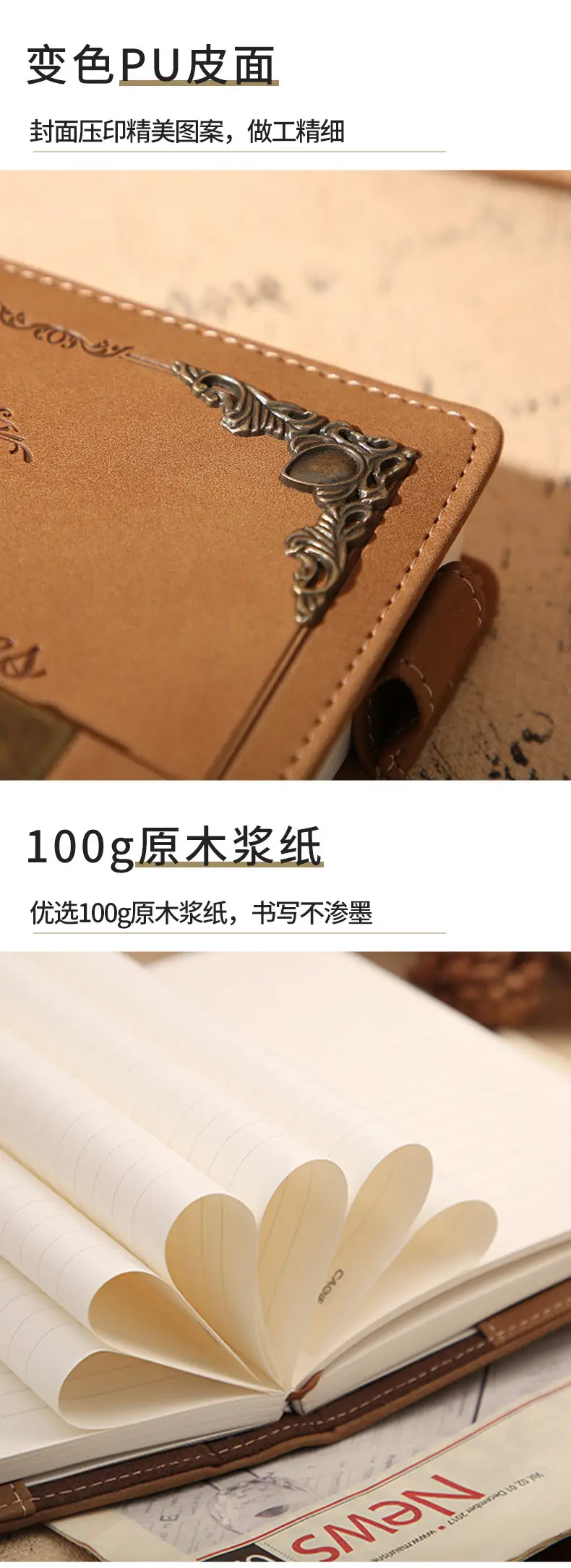 Kajie's Leather Diary with Ship Wheel Design — feature 10