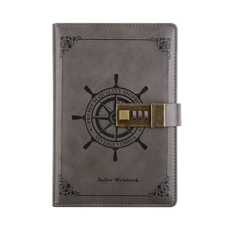 Kajie's Leather Diary with Ship Wheel Design - Image 3