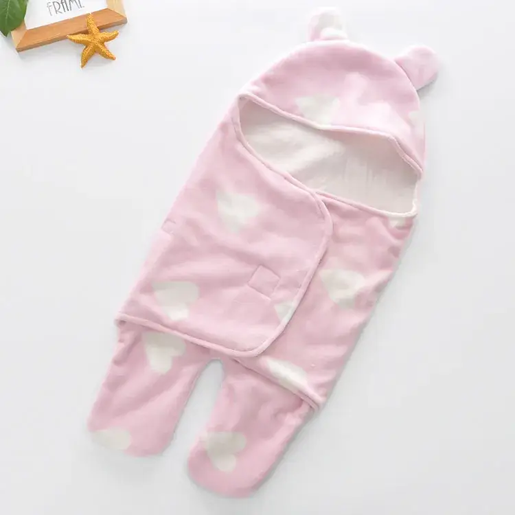 Pink Plush Baby Swaddle Blanket for Newborns - Image 2