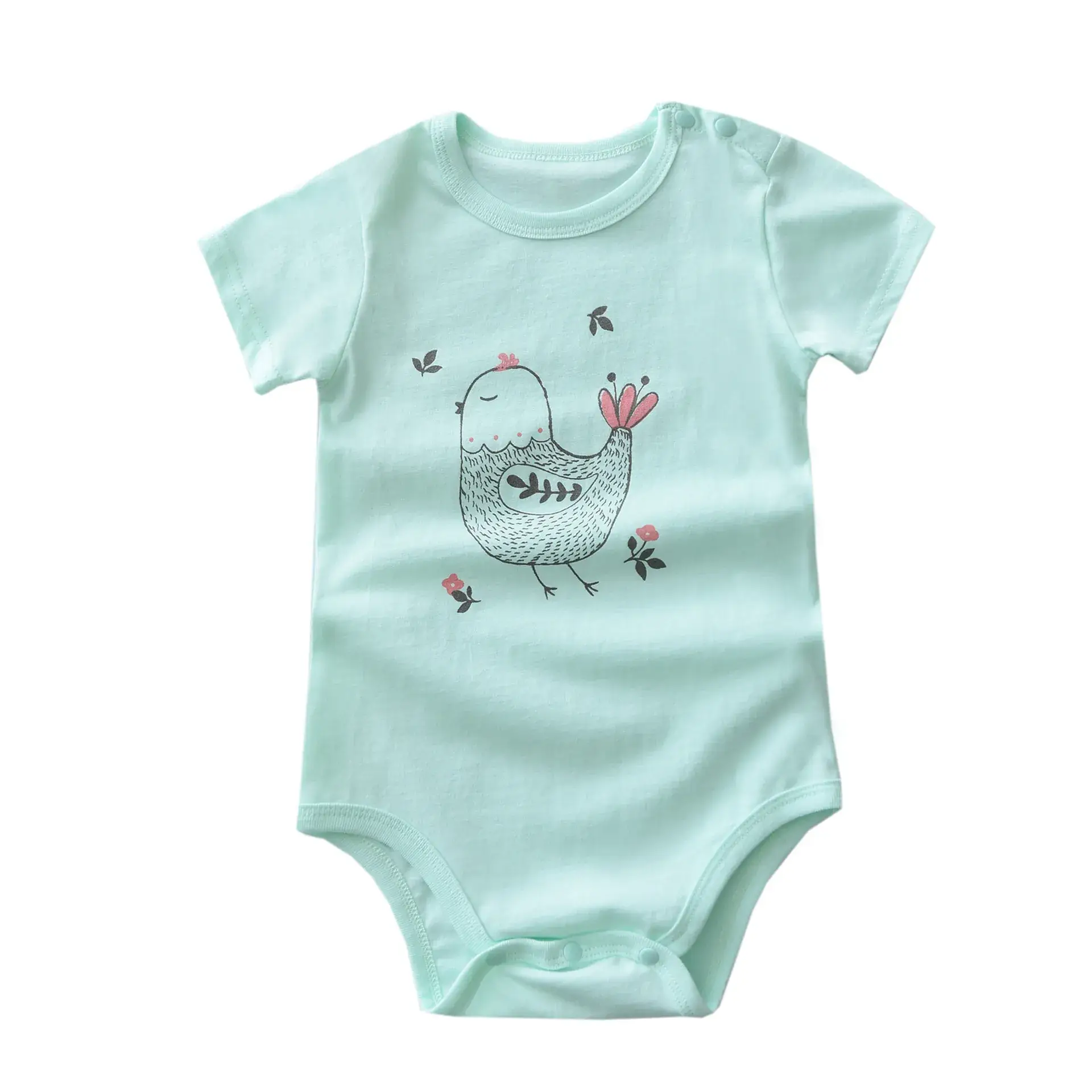 Baby Short Sleeve Romper White Cotton 2020