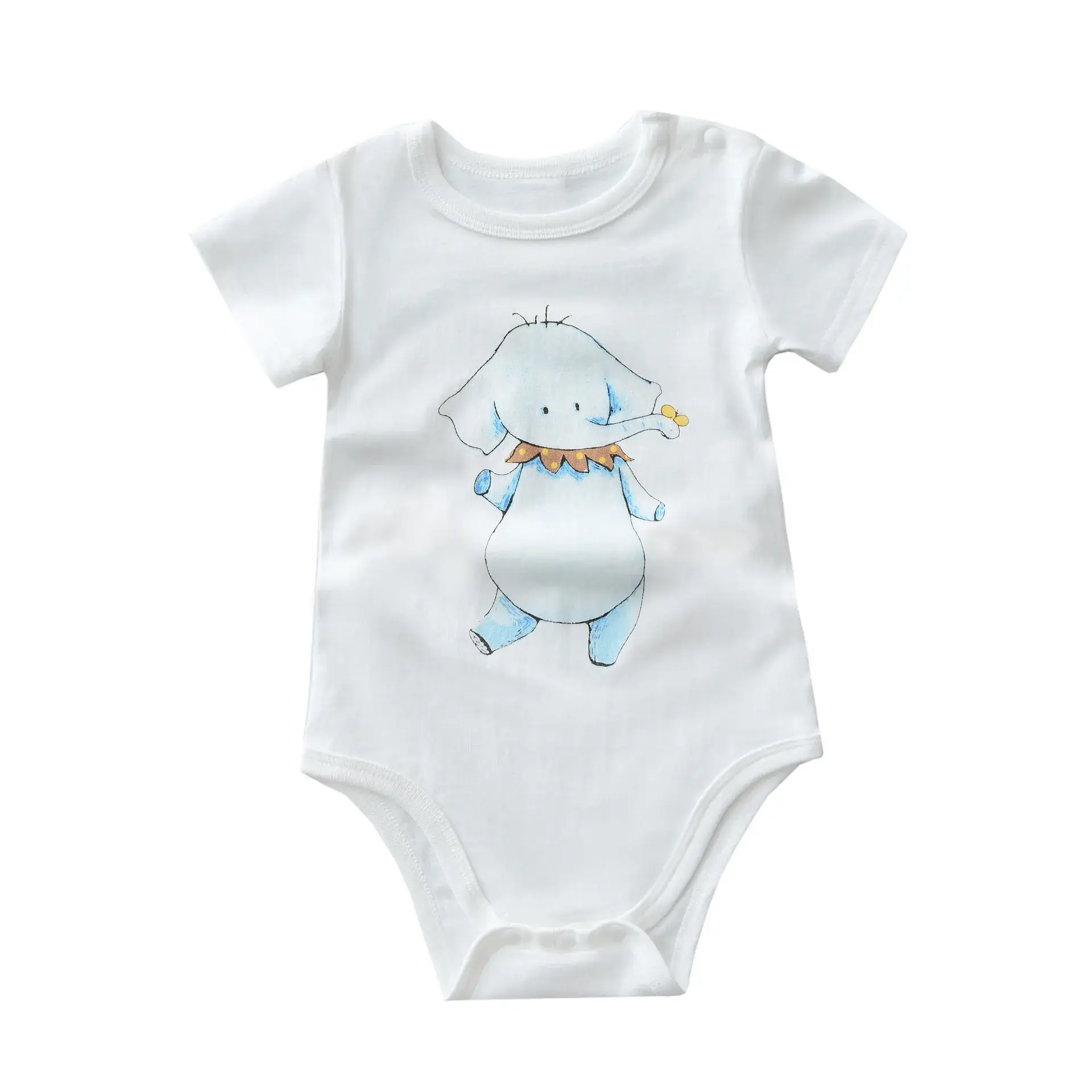 Baby Short Sleeve Romper White Cotton 2020