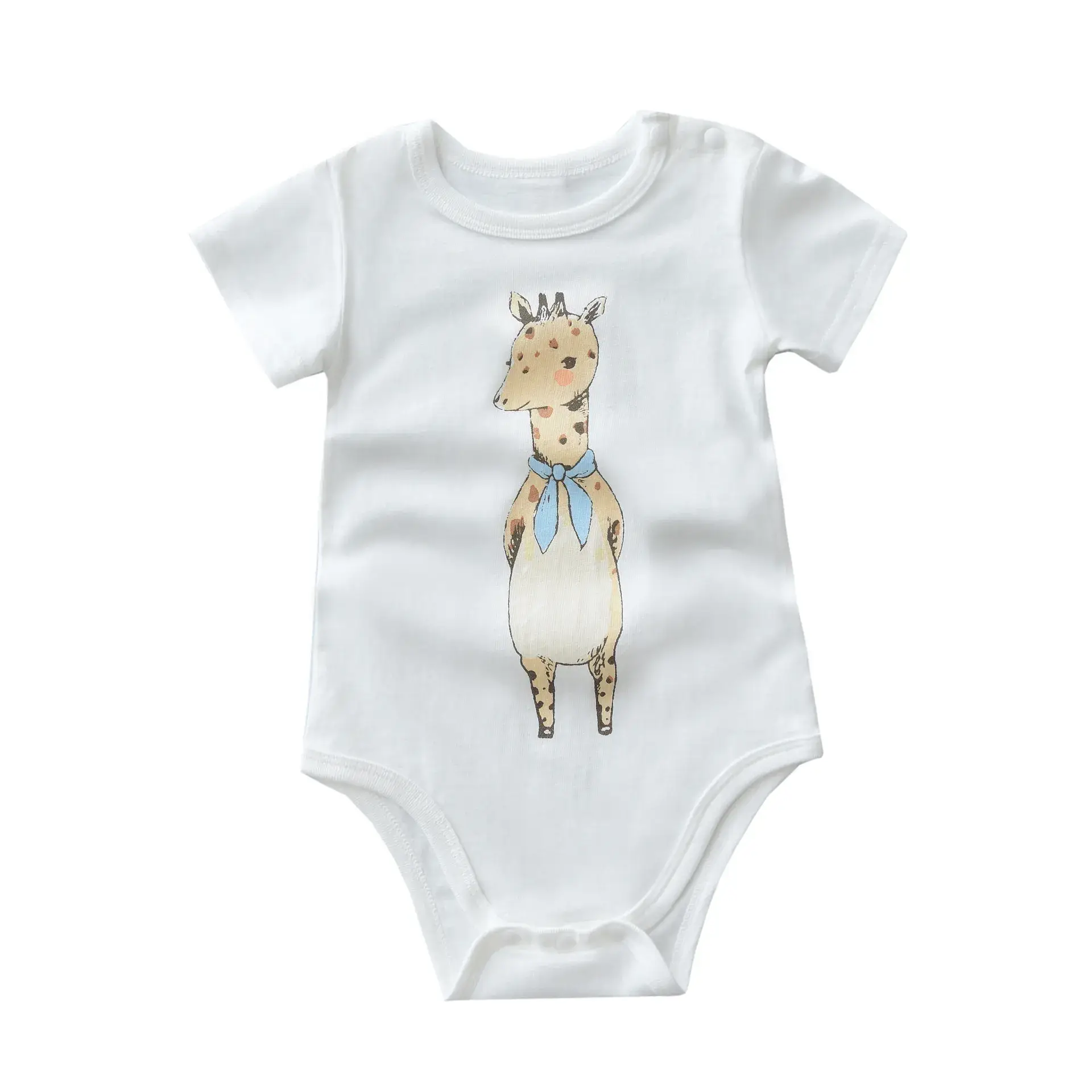 Baby Short Sleeve Romper White Cotton 2020