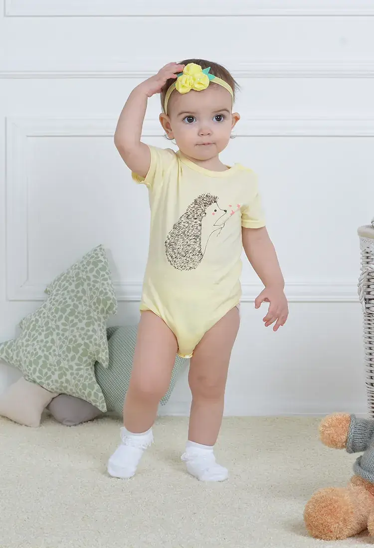 Baby Short Sleeve Romper White Cotton 2020