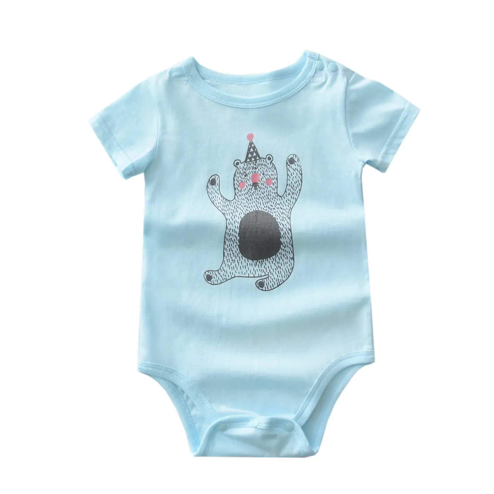 Baby Short Sleeve Romper White Cotton 2020