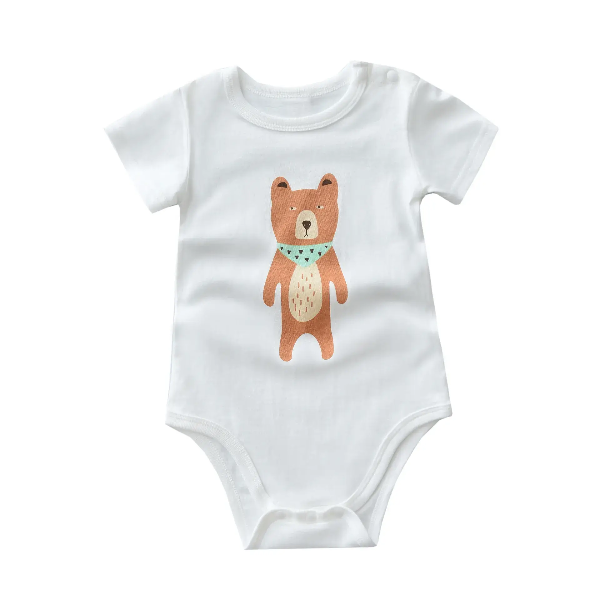 Baby Short Sleeve Romper White Cotton 2020