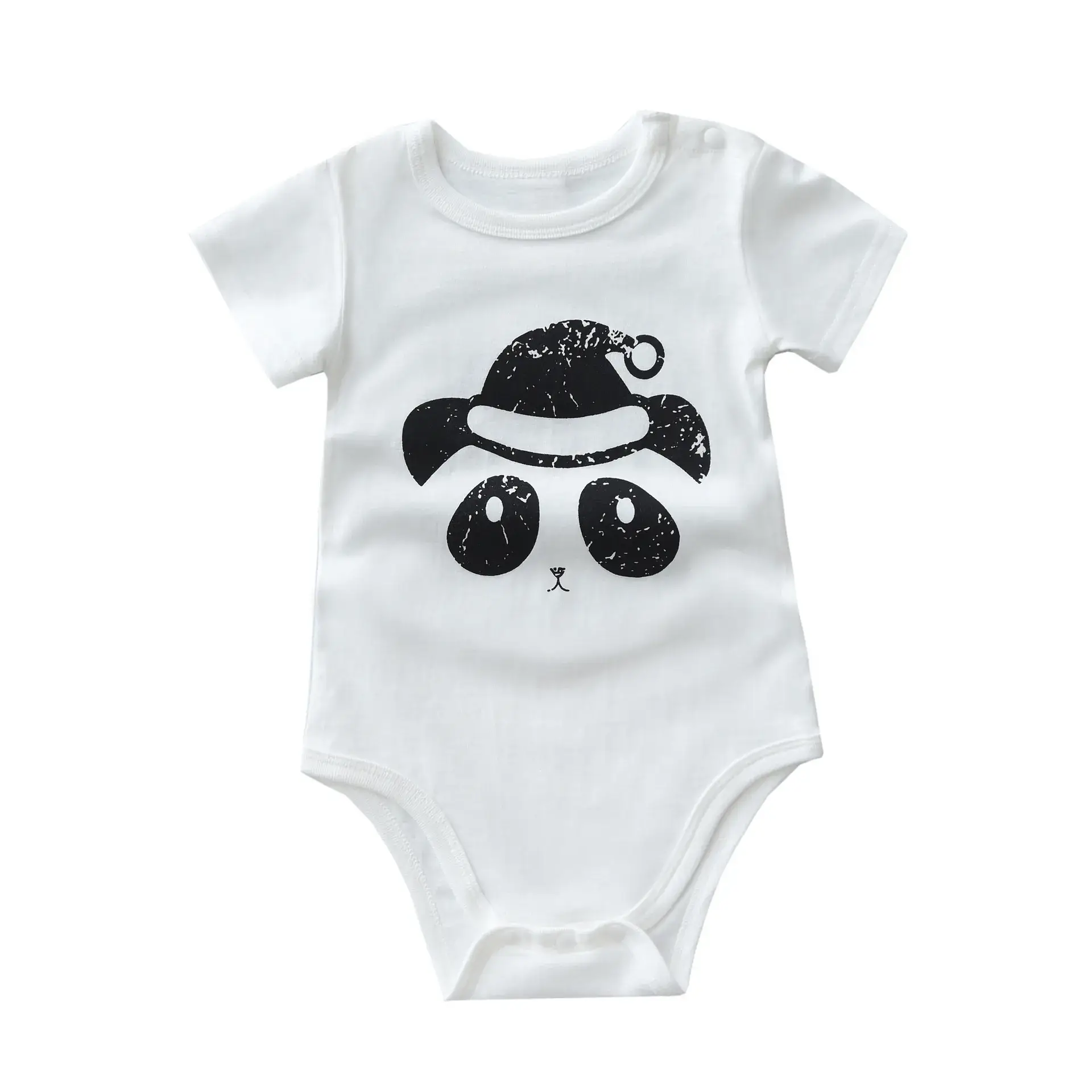 Baby Short Sleeve Romper White Cotton 2020