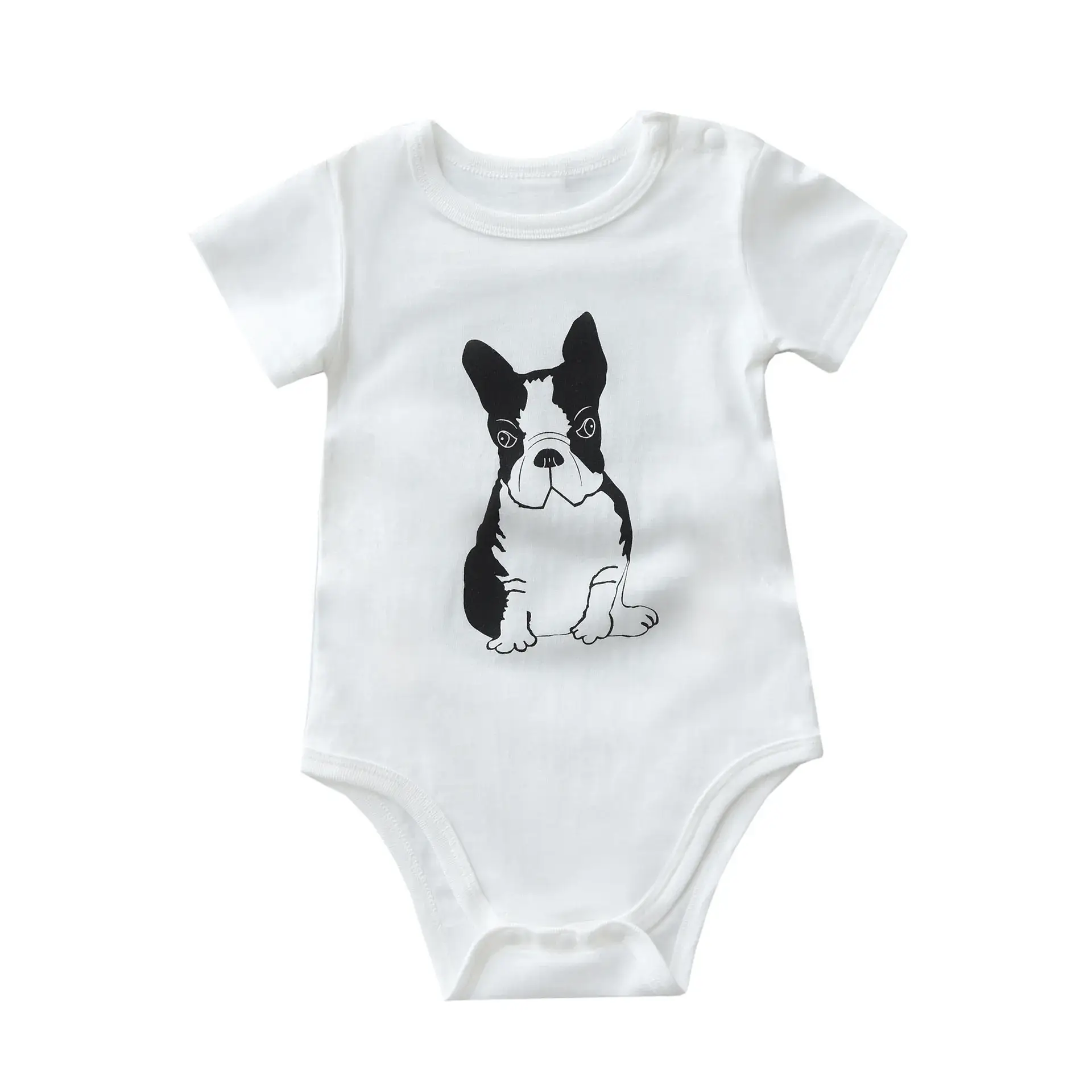 Baby Short Sleeve Romper White Cotton 2020