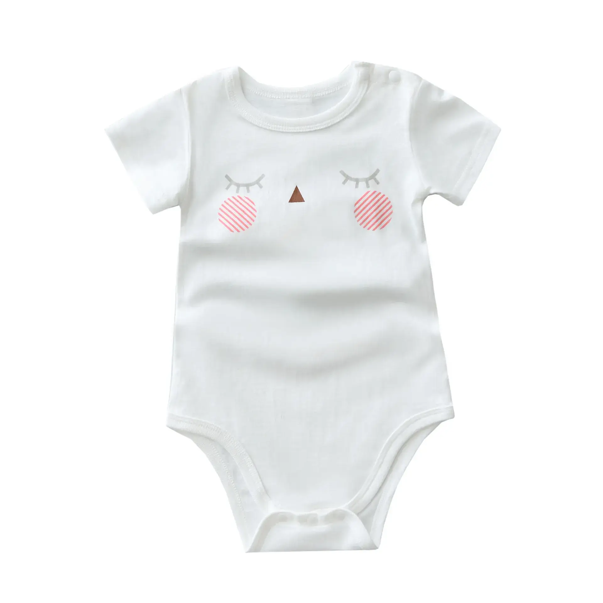 Baby Short Sleeve Romper White Cotton 2020