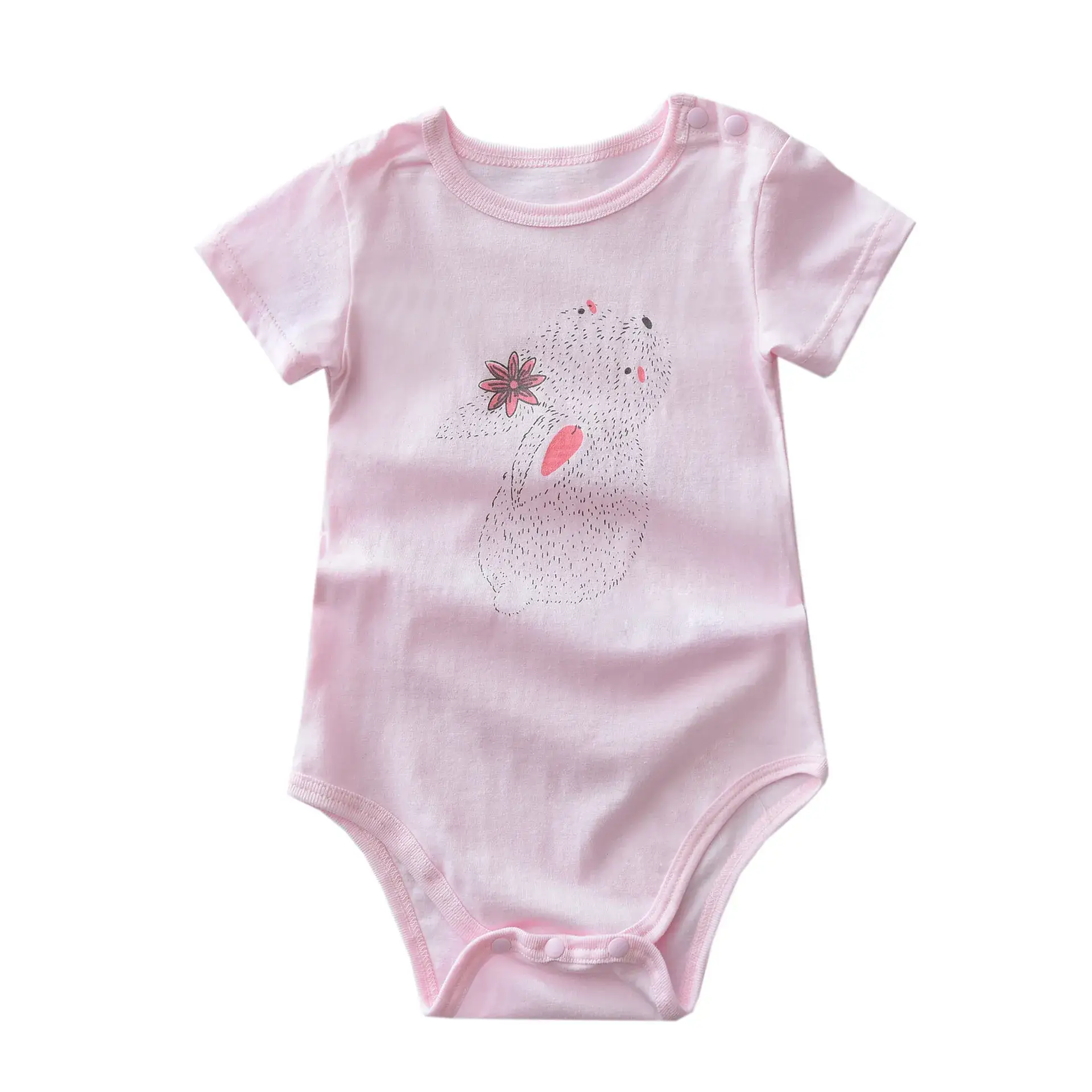 Baby Short Sleeve Romper White Cotton 2020