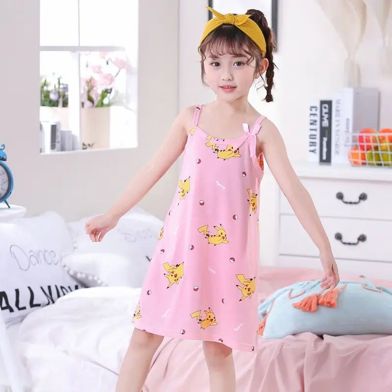 Girls Cotton Nightgown with Frozen Skirt Pink