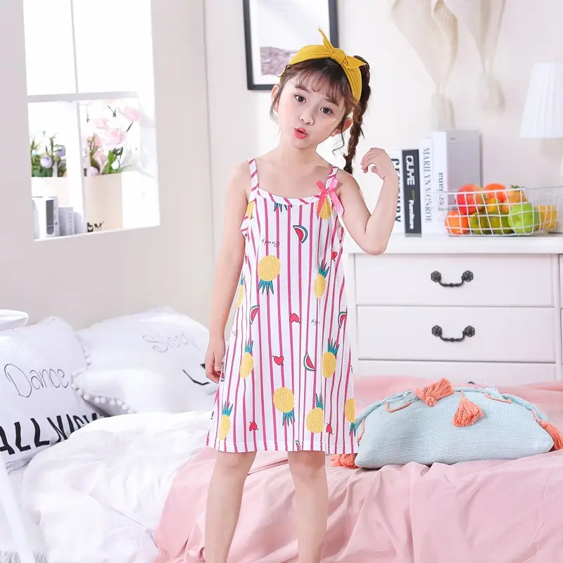 Girls Cotton Nightgown with Frozen Skirt Pink