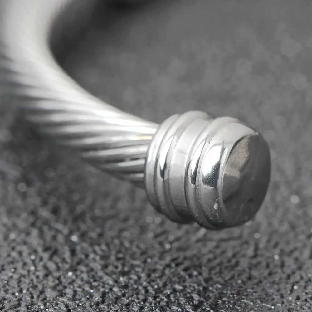 European American Cross-Border Twisted Steel Wire Bracelet 4mm Open X — feature 10