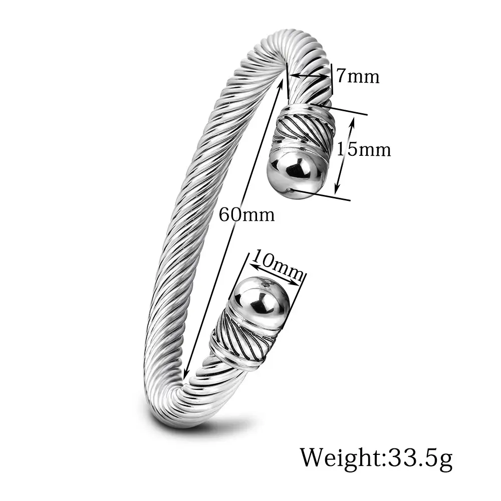 Adjustable Stainless Steel Personalized Bracelet 7mm — feature 2