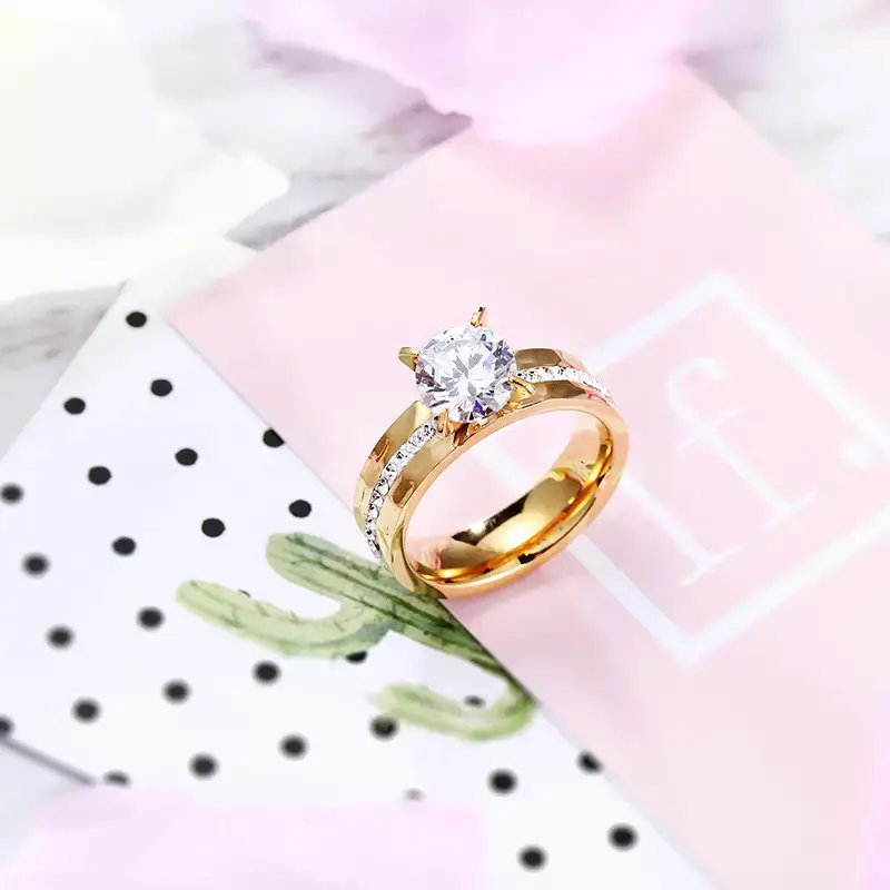 Titanium Single Diamond Couple Rings for Valentine's Day - Image 8