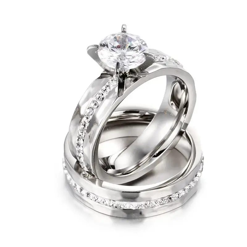 Titanium Single Diamond Couple Rings for Valentine's Day - Image 9