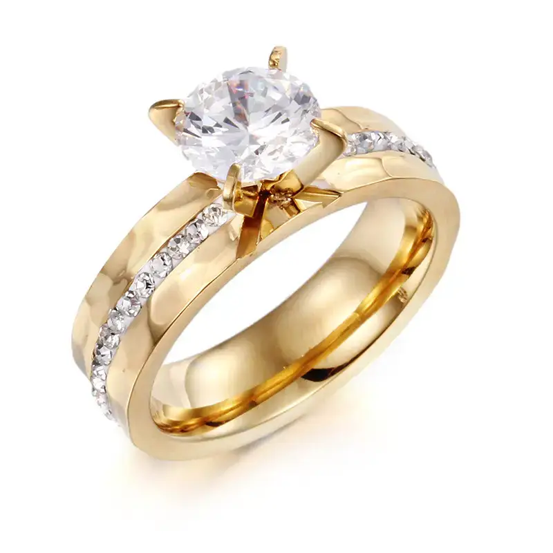 Titanium Single Diamond Couple Rings for Valentine's Day - Image 2