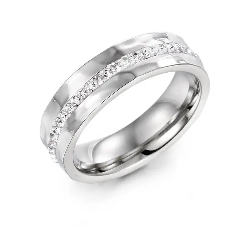 Titanium Single Diamond Couple Rings for Valentine's Day - Image 3